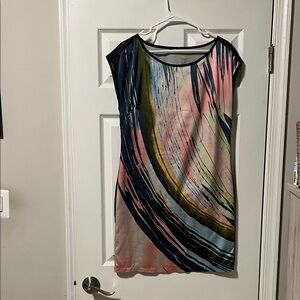 Express Multicolor Abstract Mini Dress